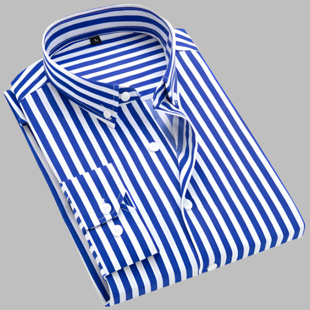 Modern herrskjorta med rutmönster. Långärmad, bekväm och casual stil för herrkläder, passar både vår och höst.