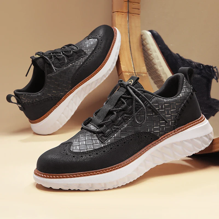 Herrskor Oxford-stil Casual Sneakers, helkroppsbild, ger en sportig och elegant fritidslook