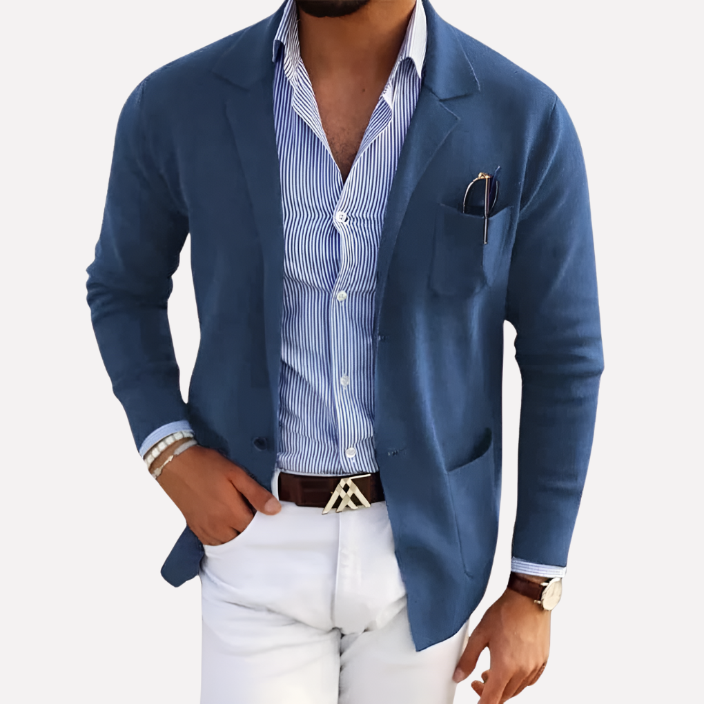 Herrstickad blazer, mångsidig & stilren. Perfekt för business casual eller fritidsplagg.
