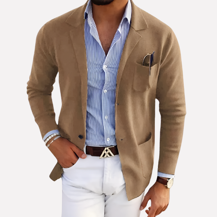 Stilren herrblazer, mångsidig för alla tillfällen. Elegant stickad kavaj som lyfter din look.