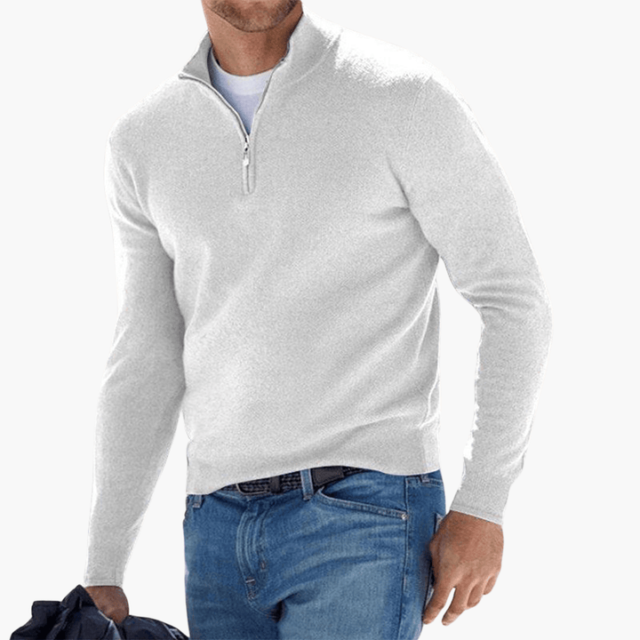 Herrtröja med dragkedja, bekväm och flexibel för vardagsbruk. Perfekt casual sweatshirt.