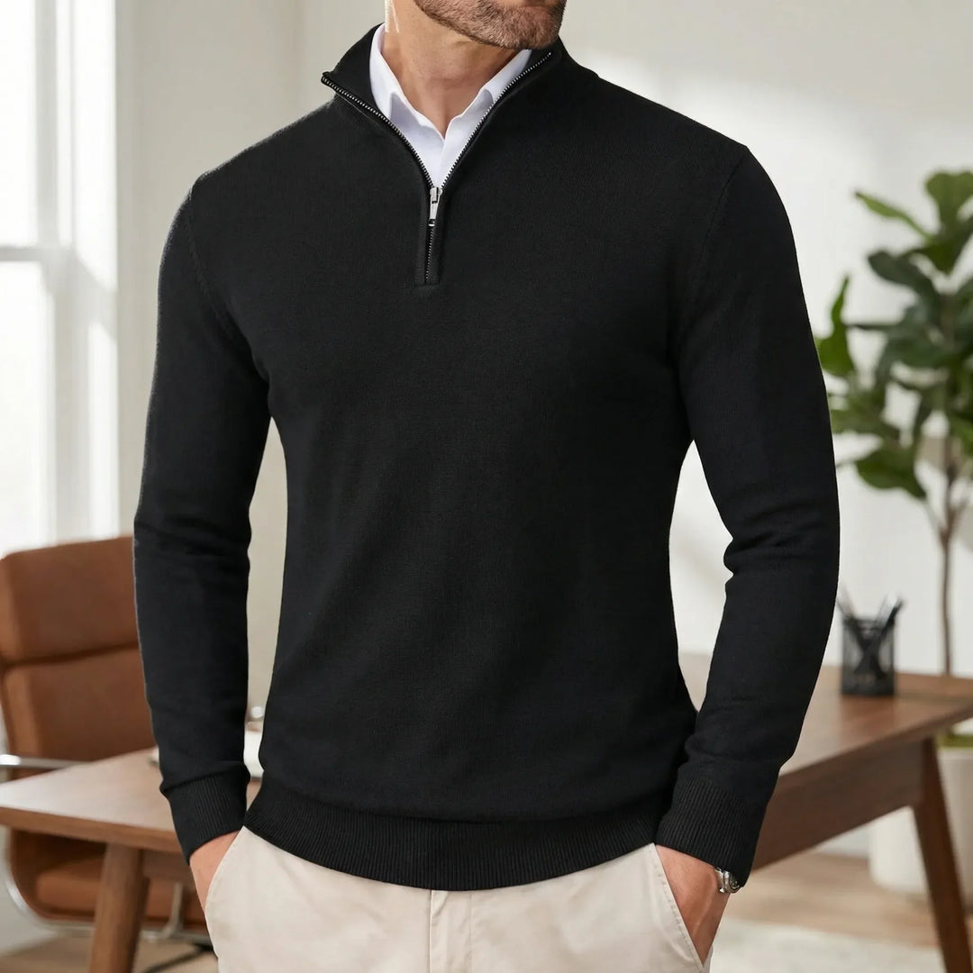 Herrtröja med halvdragkedja för stilren vardagskomfort. Långärmad pullover, bekvämt basplagg för män.