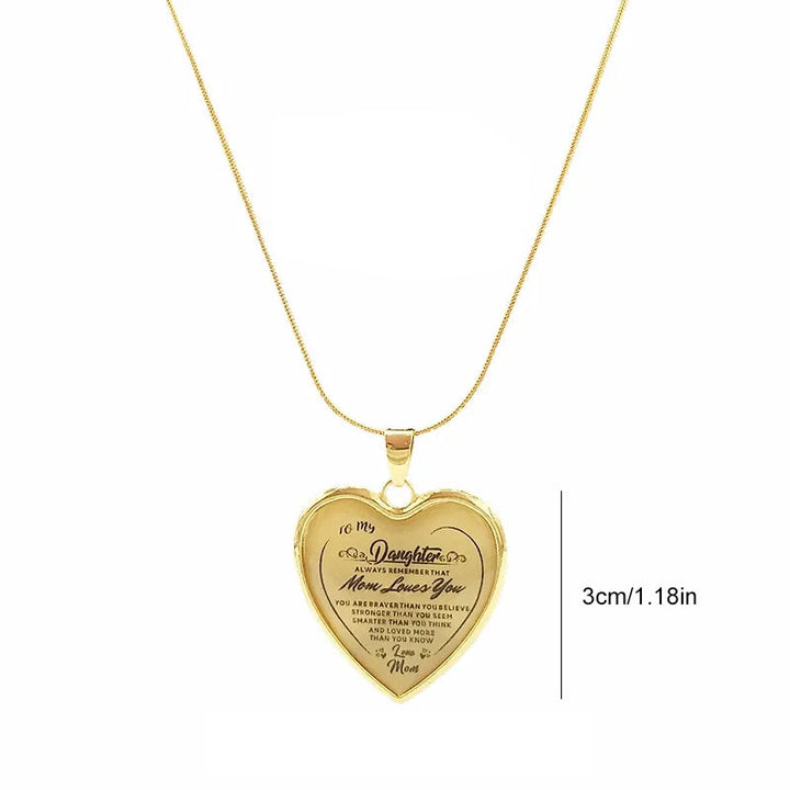 "Hjärtligt halsband i rostfritt stål, guld/silver, 50 cm långt med hjärtformad hänge för mor och dotter."