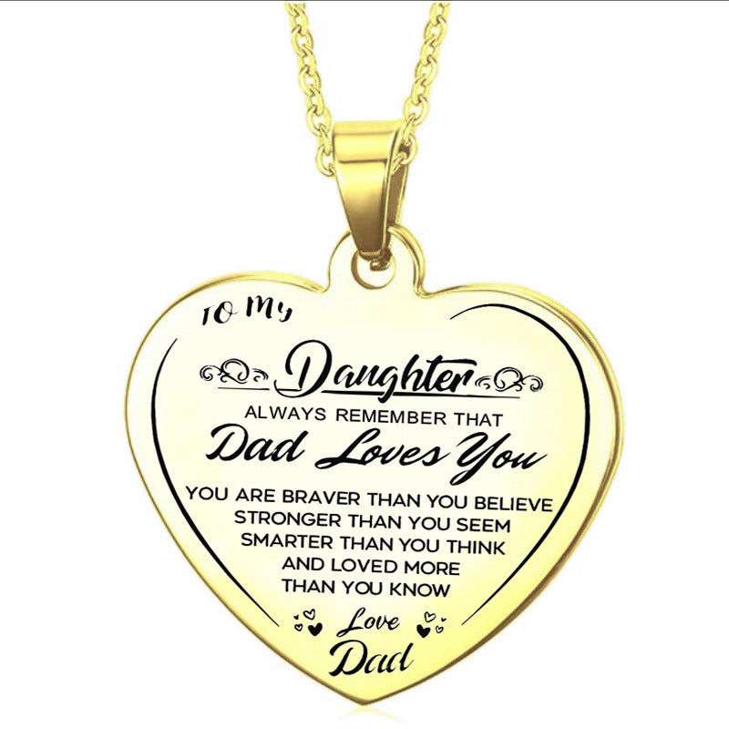 "Hjärtligt halsband i rostfritt stål, guld/silver, 50 cm långt med hjärtformad hänge för mor och dotter."