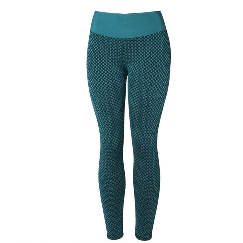 Högmidjade dam yoga leggings med rumplyft effekt och brett midjeband, i grå färg, för komfort och stil vid träning.