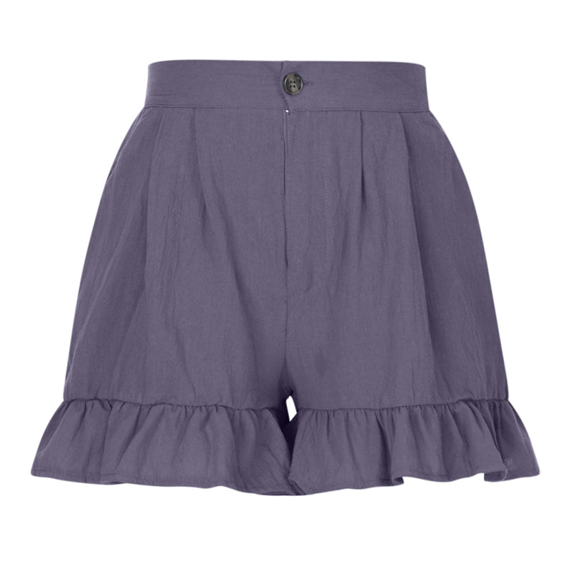 "Högmidjade lätta shorts för kvinnor, elastisk midja med dragsko, sidfickor, idealisk för strand och stad."