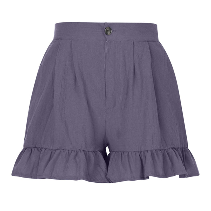"Högmidjade lätta shorts för kvinnor, elastisk midja med dragsko, sidfickor, idealisk för strand och stad."