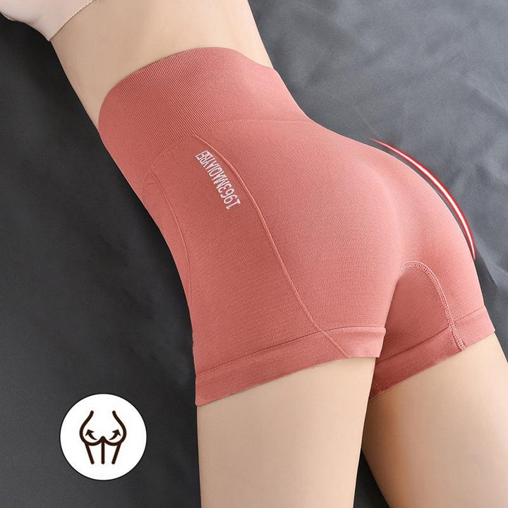 "Högmidjade sömlösa hotpants för kvinnor, bekväm passform i stilren grön färg, lyftande effekt och figurformning."