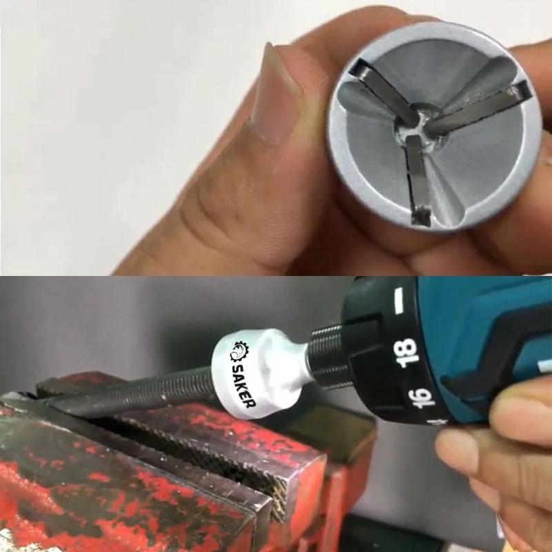 "Högpresterande avgradningsverktyg i rostfritt stål, perfekt för jämn bearbetning av bultkanter i DIY-projekt."