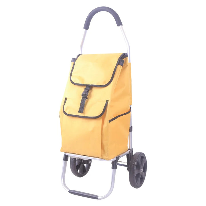 Grön hopfällbar matkassevagn CarryEase, ergonomisk design för bekväma inköp, lätt och tålig.