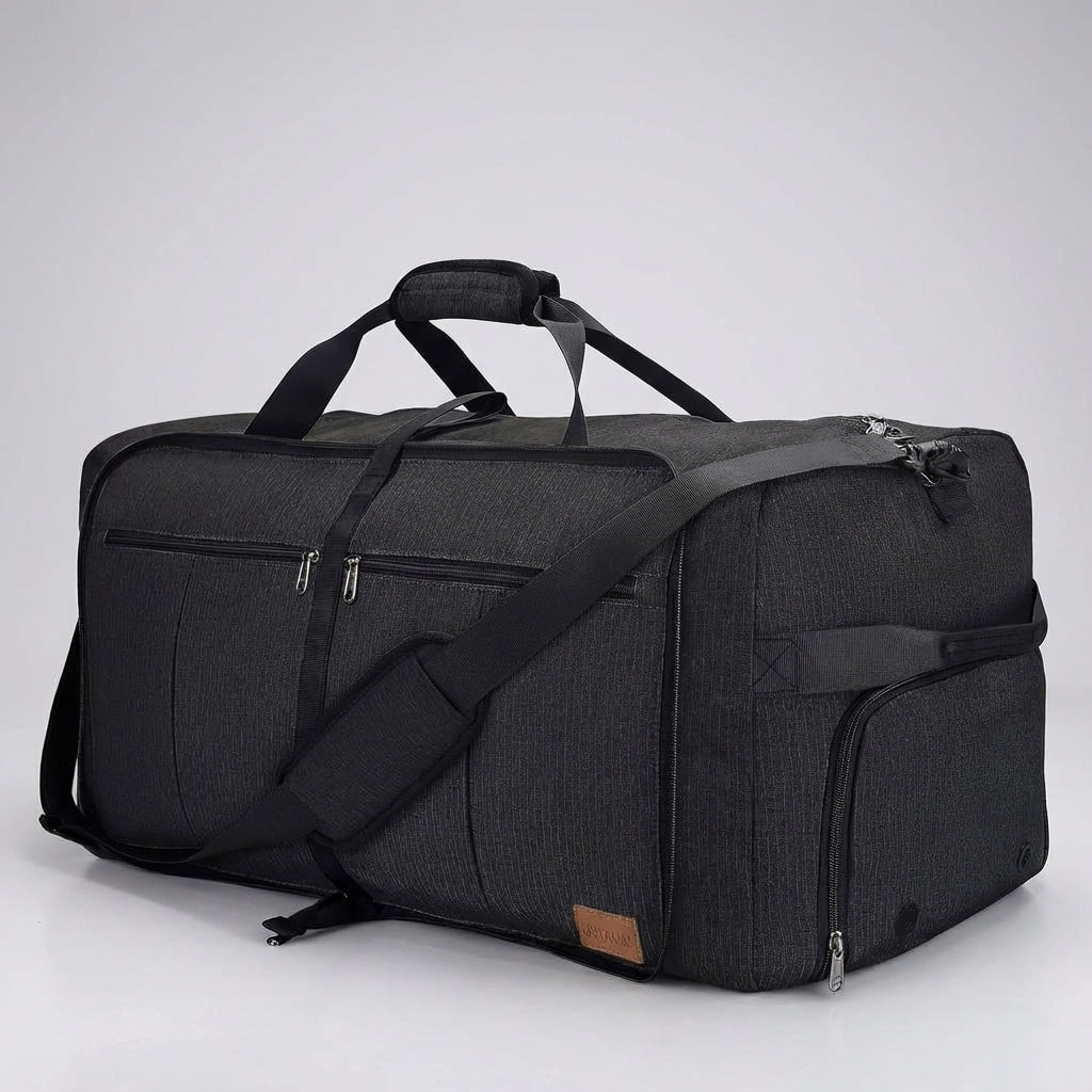 Stor hopfällbar duffelväska perfekt som extra bagage eller för flytt. Rymlig reseväska för all din packning.