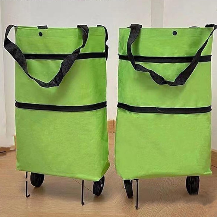 Shoppingväska med hjul, hopfällbar design för optimal bekvämlighet & volym.