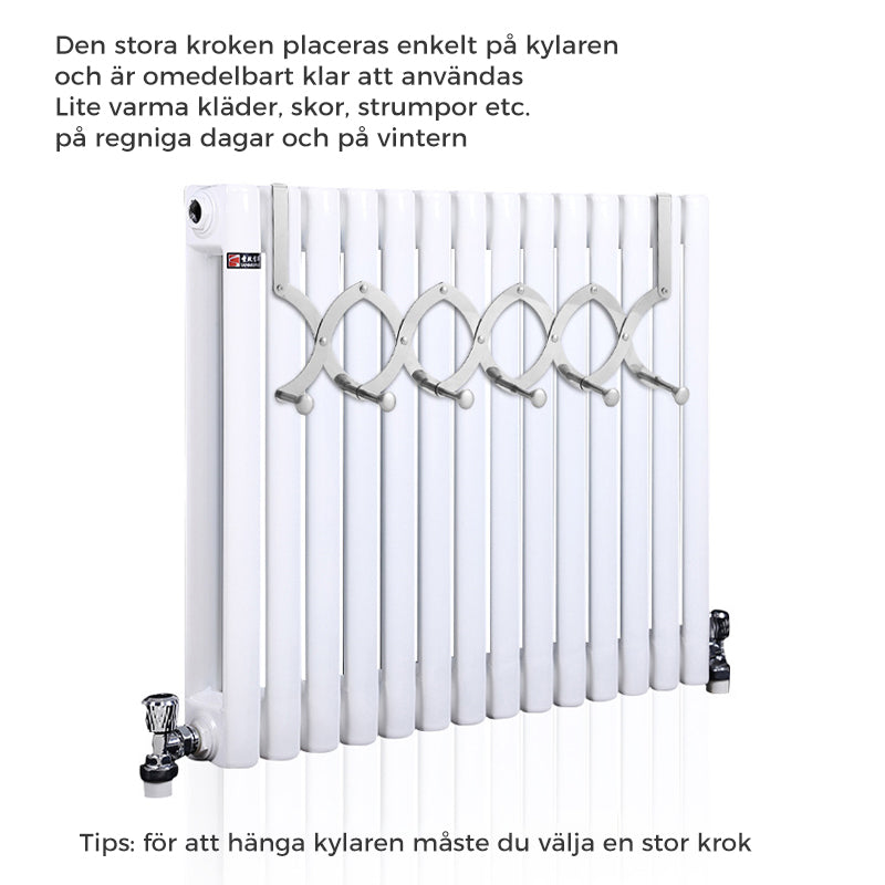 "Hopfällbar klädhängare i rostfritt stål, justerbara krokar, över dörr, silver, eleganta och kompakta designfunktioner."