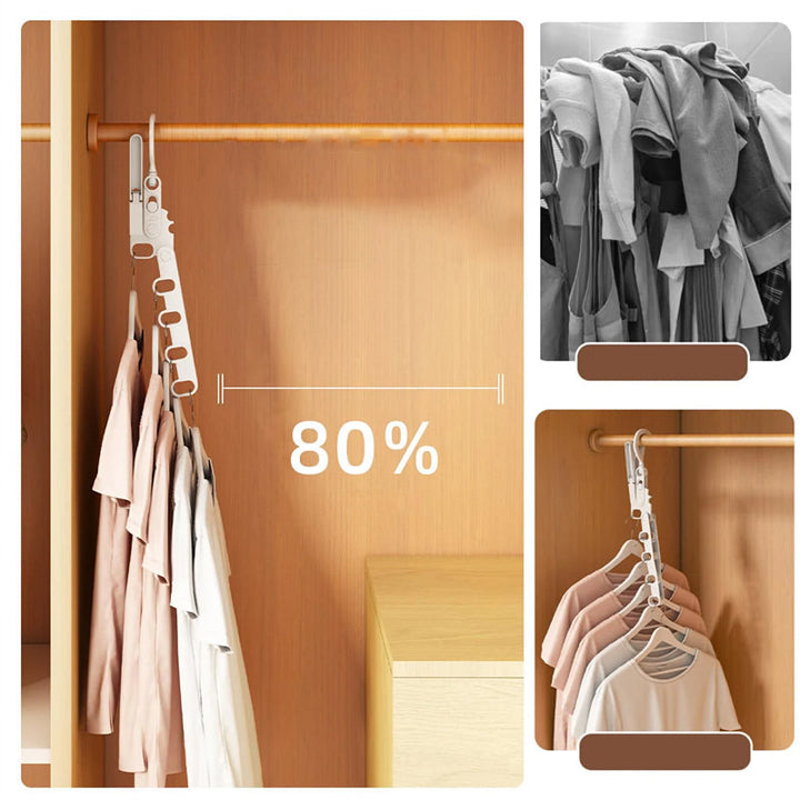 "Hopfällbara resegalgar i kompakt design för enkel klädförvaring, tillverkad i slitstarkt material med 360 graders rotation."