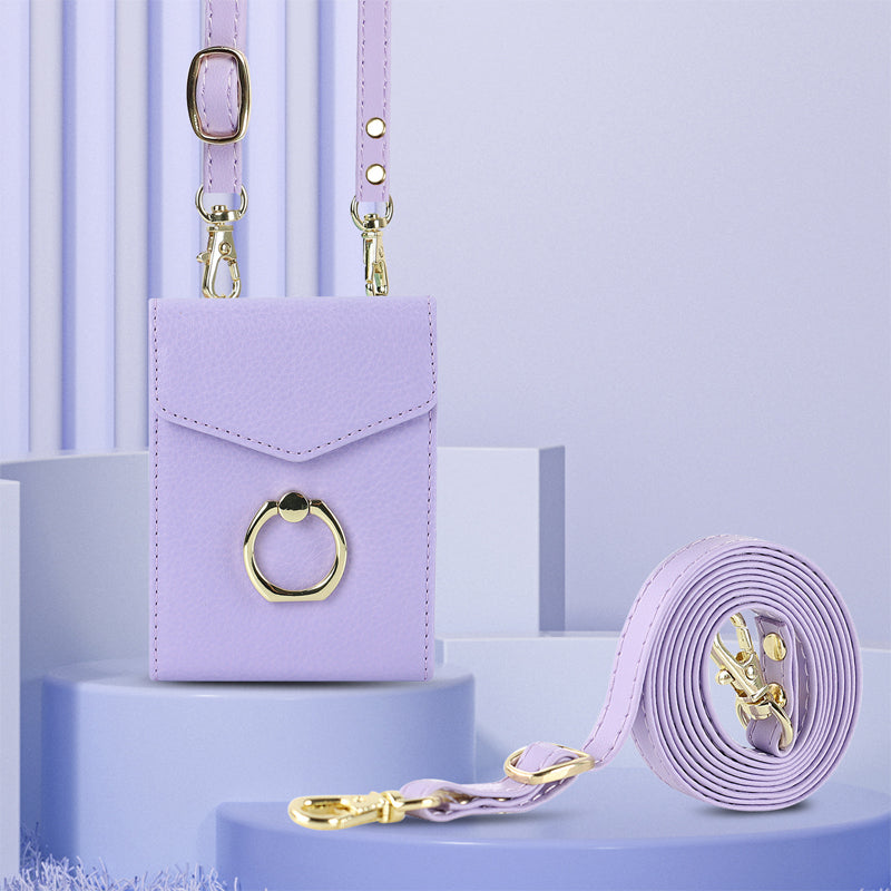 Hopfällbart Messenger Mobilfodral i elegant PU-läder, passande för Samsung Galaxy Z Flip, med justerbara axelband.