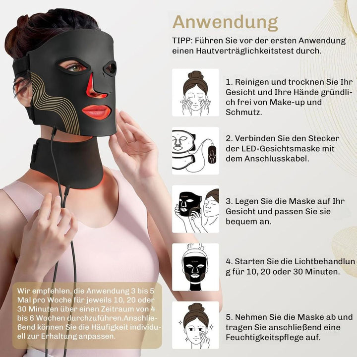 Trådlös HudGlow LED-mask för smidig ansiktsvård. Portabel rödljusterapi för daglig skönhetsrutin.