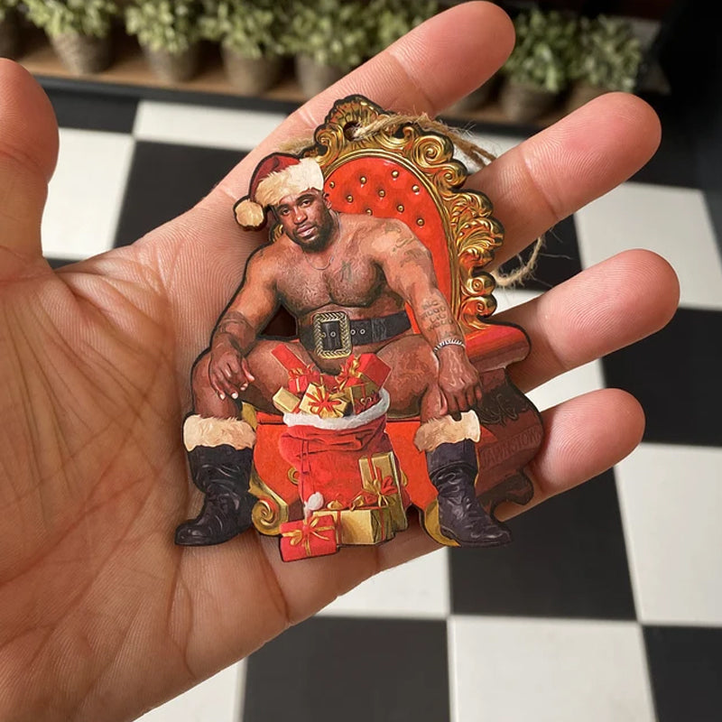 "Humoristisk Barry Wood juldekoration av akryl, perfekt för granen, med ikonisk meme-design i flerpaket."