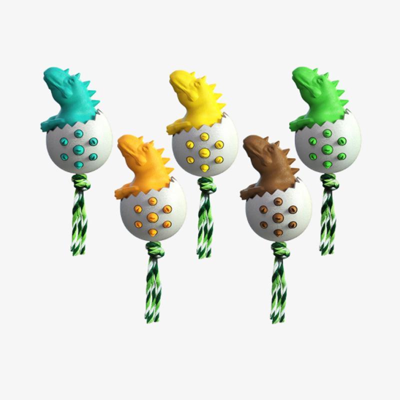 "Hund tuggleksaker i dinosaurieägg form; mångfärgad. Perfekt för att tillgodose hundens tuggbehov och tandhälsa."