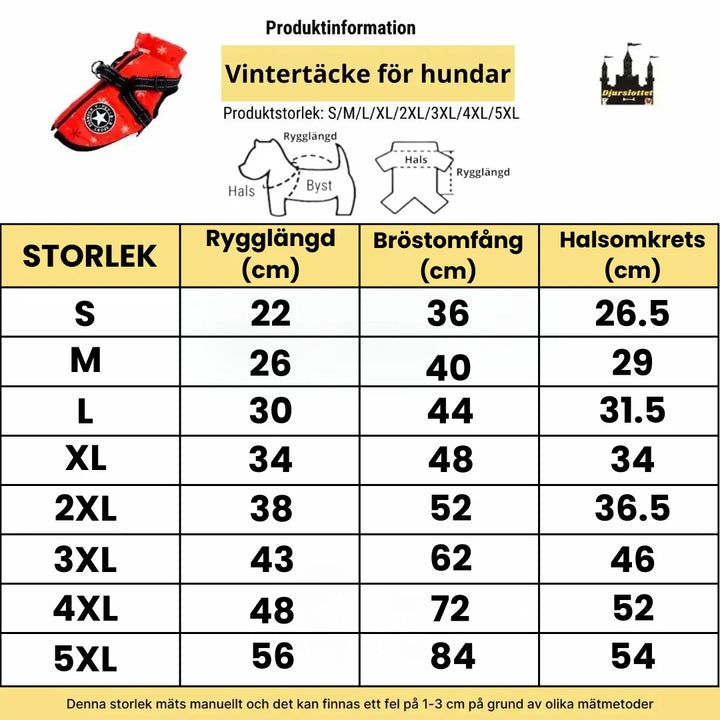 Slitstarkt vintertäcke för hund, håller din bästa vän varm under kalla dagar.