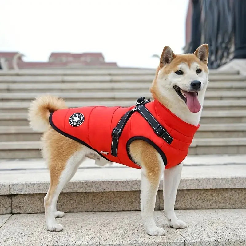 Hundkläder: Fleecefodrat täcke med justerbar passform, idealiskt för aktiva hundar.