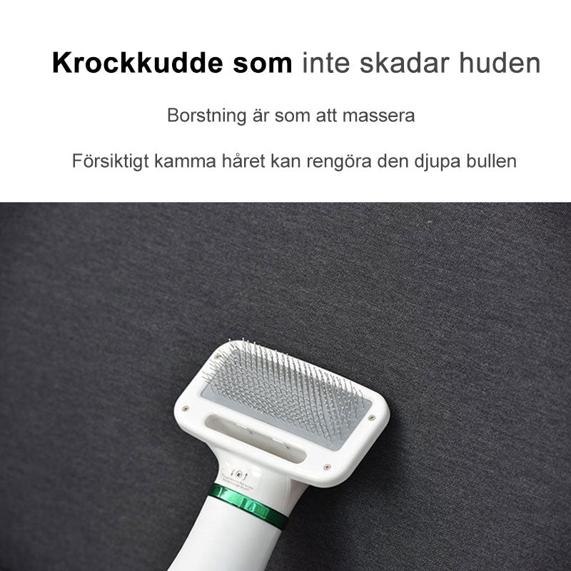 "Husdjur Stilig Torkborste 2-i-1, ergonomisk, kompakt, svart/röd, med justerbar temperatur och säkerhetsskydd"