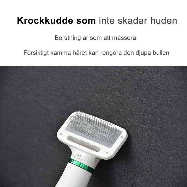 "Husdjur Stilig Torkborste 2-i-1, ergonomisk, kompakt, svart/röd, med justerbar temperatur och säkerhetsskydd"