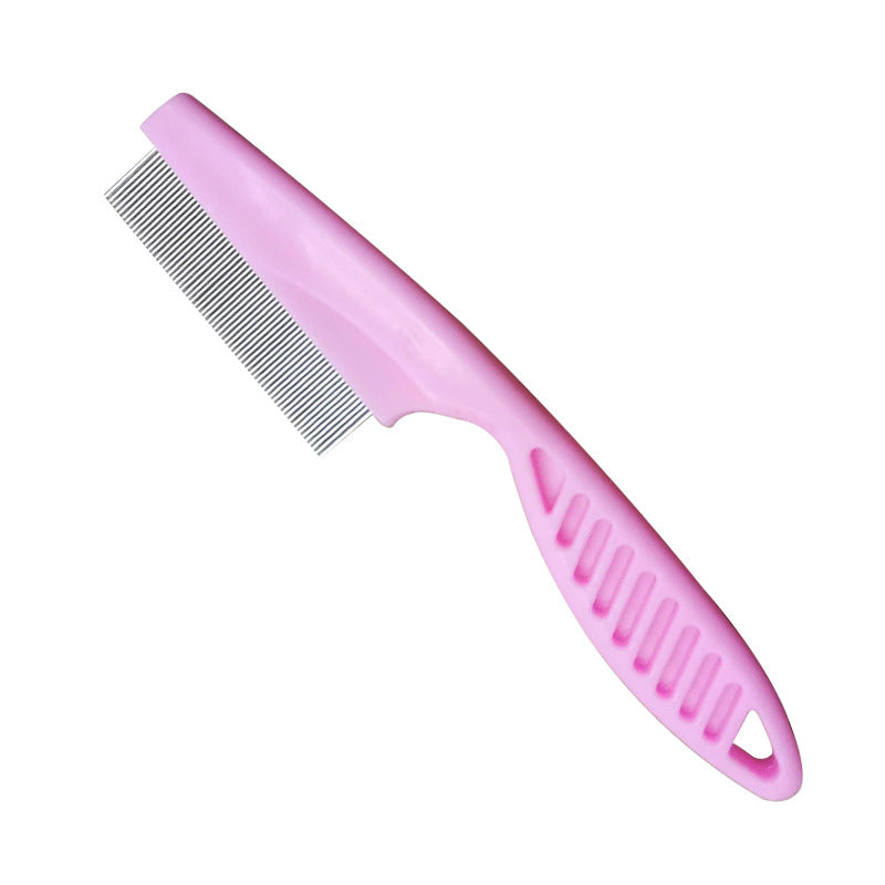 "Husdjurs nålkam för hundar och katter, rostfritt stål, ergonomiskt grepp och roterande nålar i flera färger"