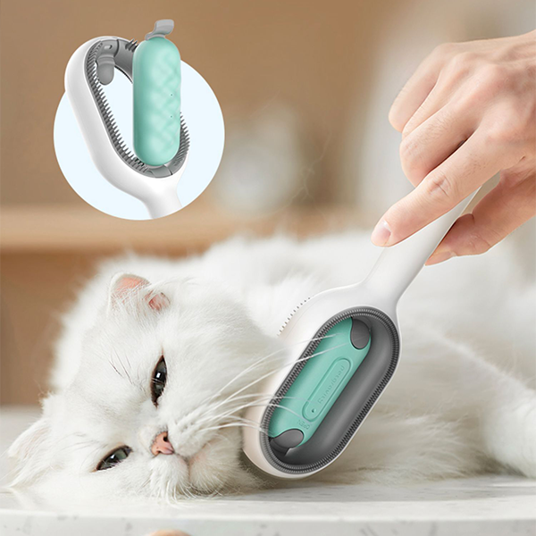 "Husdjurshårborttagare med ergonomisk design, gummistift och vattentank för effektiv rengöring av hund- och kattpäls."
