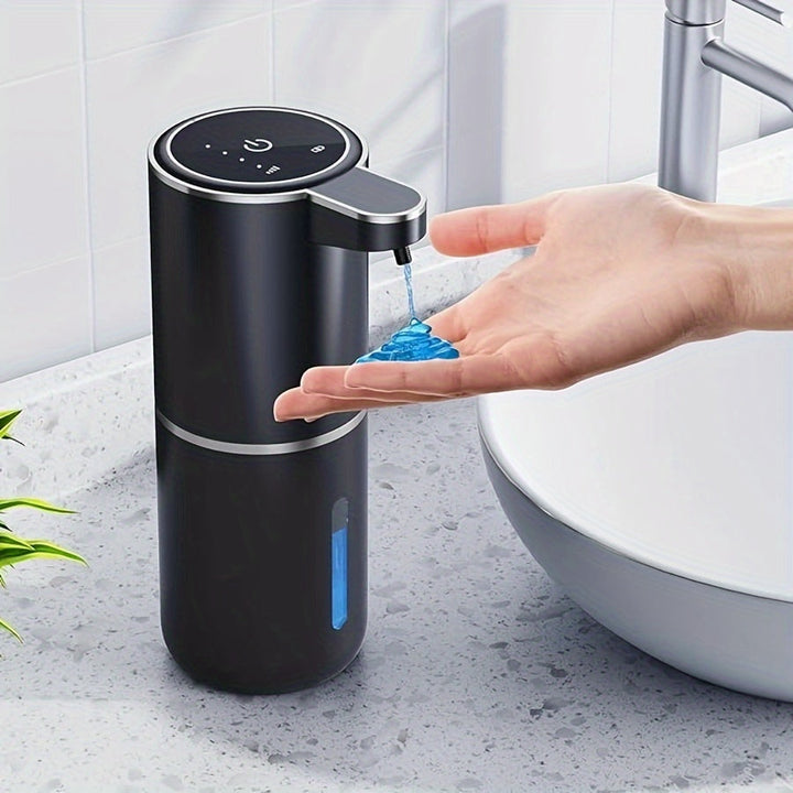 Hygienisk automatisk tvåldispenser för beröringsfri tvålskum i badrummet.