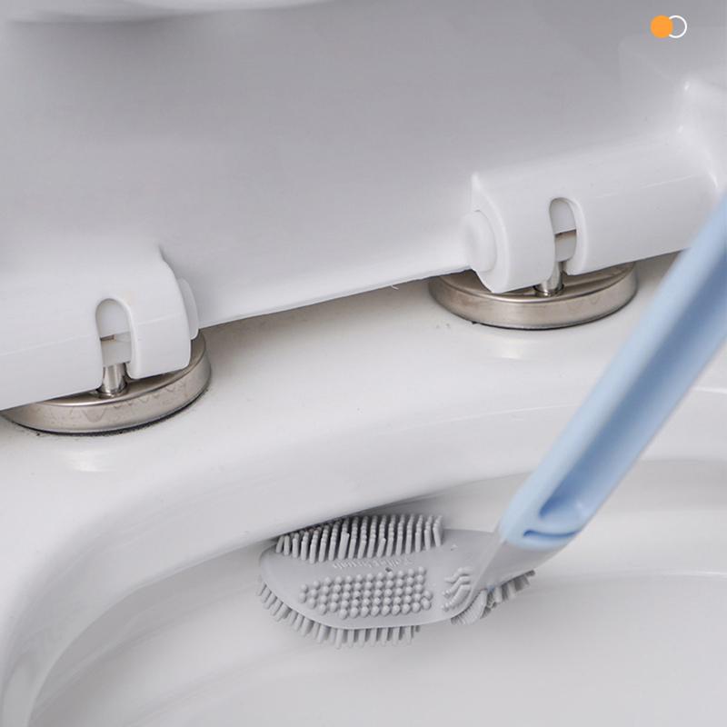 Modern silikon toalettborste med flexibelt huvud för hygienisk och noggrann badrumsrengöring.