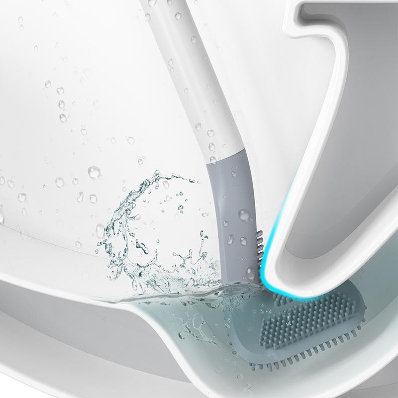 Hygienisk silikon toalettborste, lätt att rengöra och droppfri. Perfekt för varje badrum.