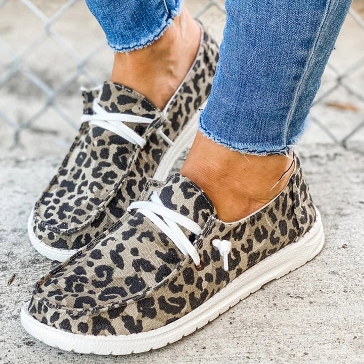 Kvinnors Canvas Snörade Loafers i Flera Färger