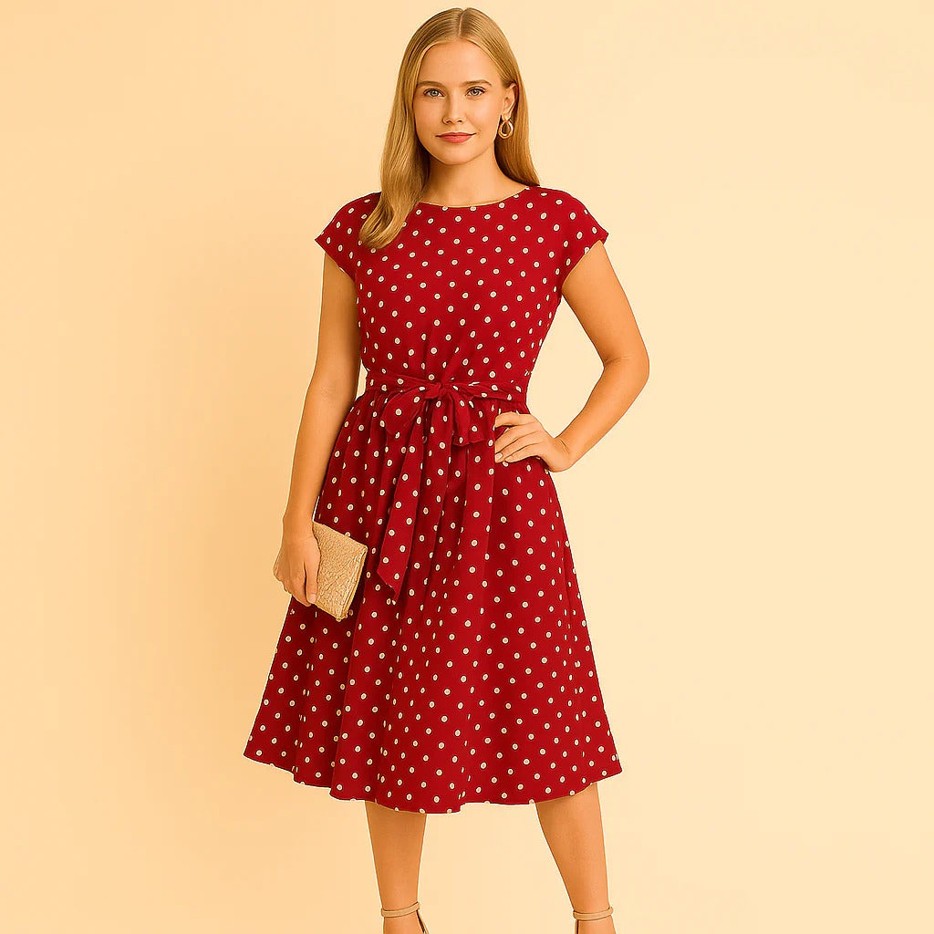 Dam Retro Chic Polka Dot Swingklänning