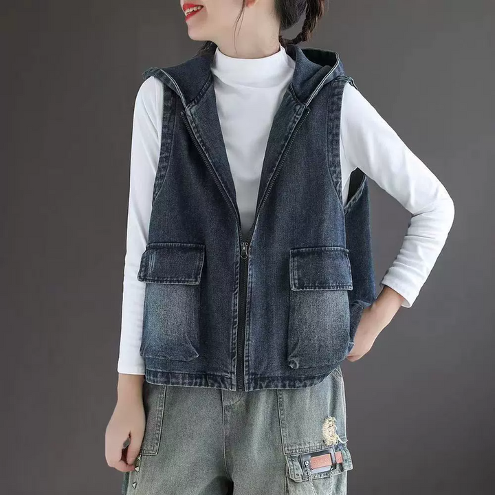 Ärmlös Patchworkväst för Dam – Stilren Höstmode