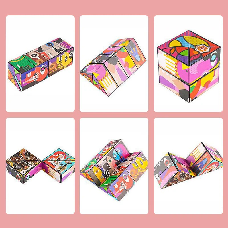 3D Magic Cube med Psykedeliska Mönster - Alla Åldrar