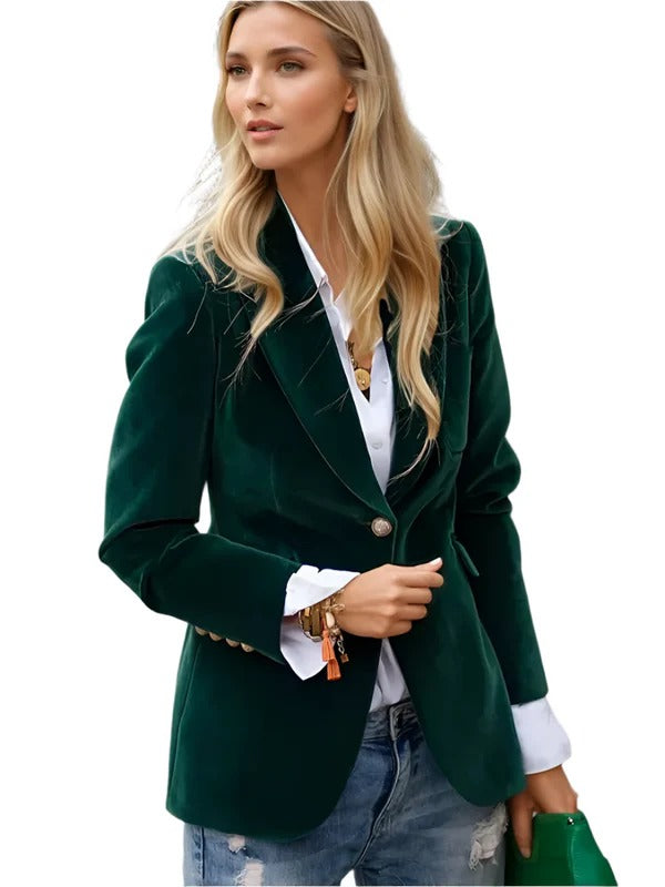 Dam Retro Elegant Enknappad Kavaj