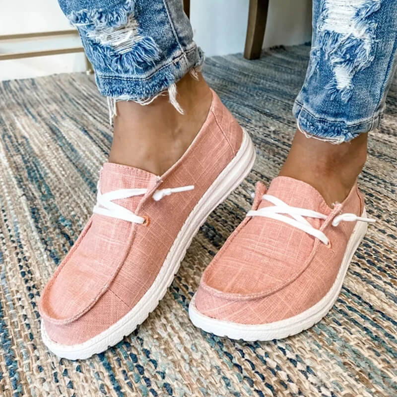 Kvinnors Canvas Snörade Loafers i Flera Färger