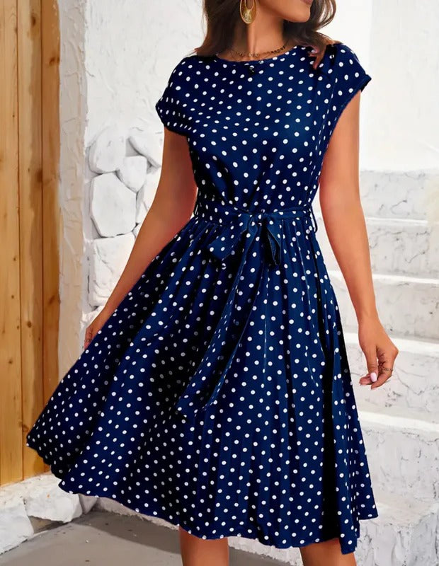 Dam Retro Chic Polka Dot Swingklänning