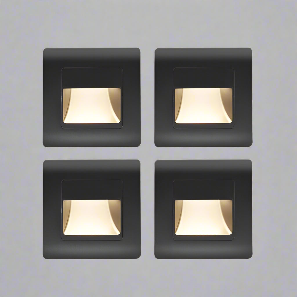 Inbyggd LED trappbelysning i trappuppgång. Modern korridorbelysning med PIR sensor & färgval.