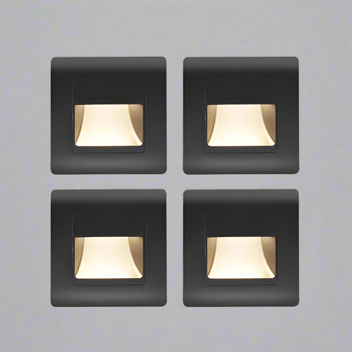 Inbyggd LED trappbelysning i trappuppgång. Modern korridorbelysning med PIR sensor & färgval.