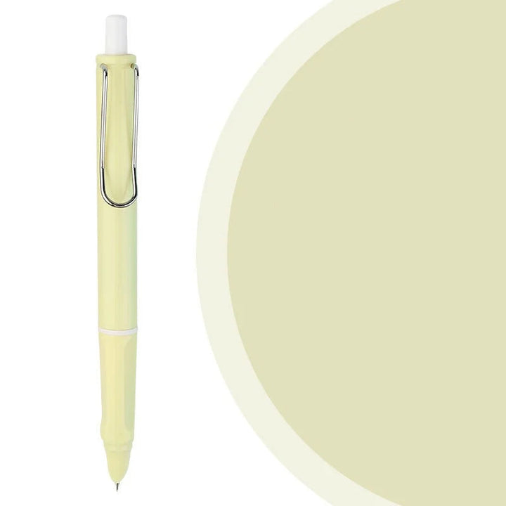 Indragbar skrivarpenna med halkfritt grepp, smidd design, utbytbart bläck, flera färger. Perfekt för smidig skrivning.