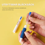 blå + 10 svarta bläckpåsar