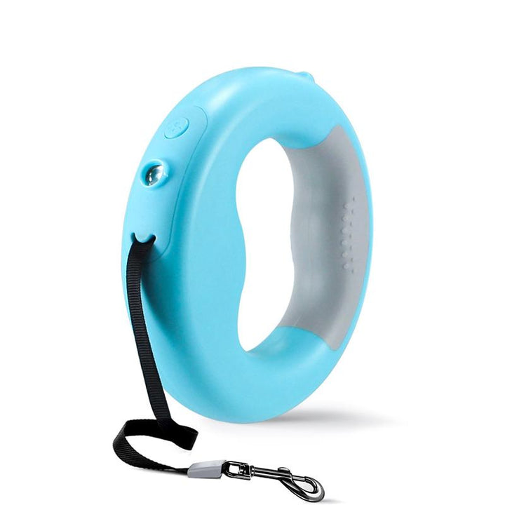 Infällbart dragrep med LED-ljus för husdjur, ergonomiskt handtag, starkt rep, perfekt för säkra promenader dag och natt.