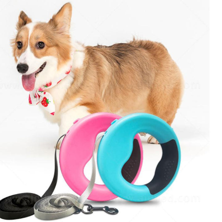 Infällbart dragrep med LED-ljus för husdjur, ergonomiskt handtag, starkt rep, perfekt för säkra promenader dag och natt.