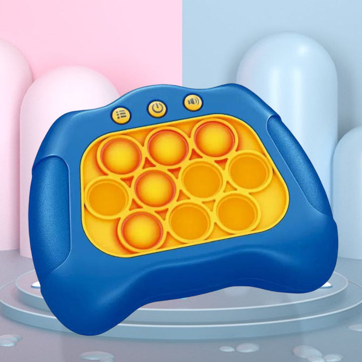 "Innovativ dekompressionsspelmaskin i blått och rosrött för barn och vuxna, bärbar och med banbrytande teknik."