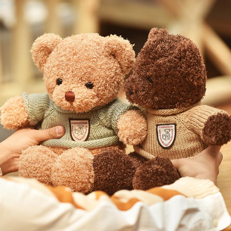 "Inspelnings nallebjörn i beige och brun plysch, mjuk leksak, personlig meddelandeförmedlare, mysig och inbjudande."