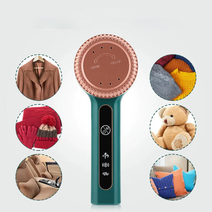 "Intelligent gröngul hårbollstrimmer med digital skärm och rostfritt stålblad för alla tyger."