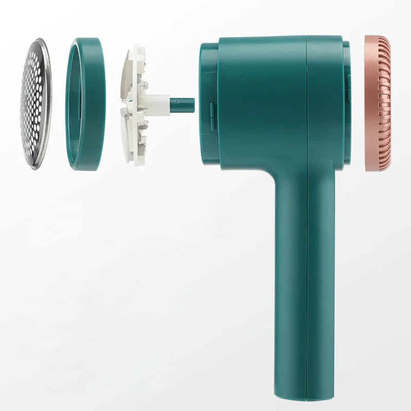 "Intelligent gröngul hårbollstrimmer med digital skärm och rostfritt stålblad för alla tyger."