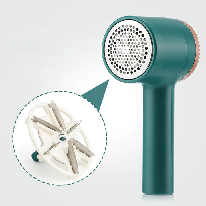 "Intelligent gröngul hårbollstrimmer med digital skärm och rostfritt stålblad för alla tyger."