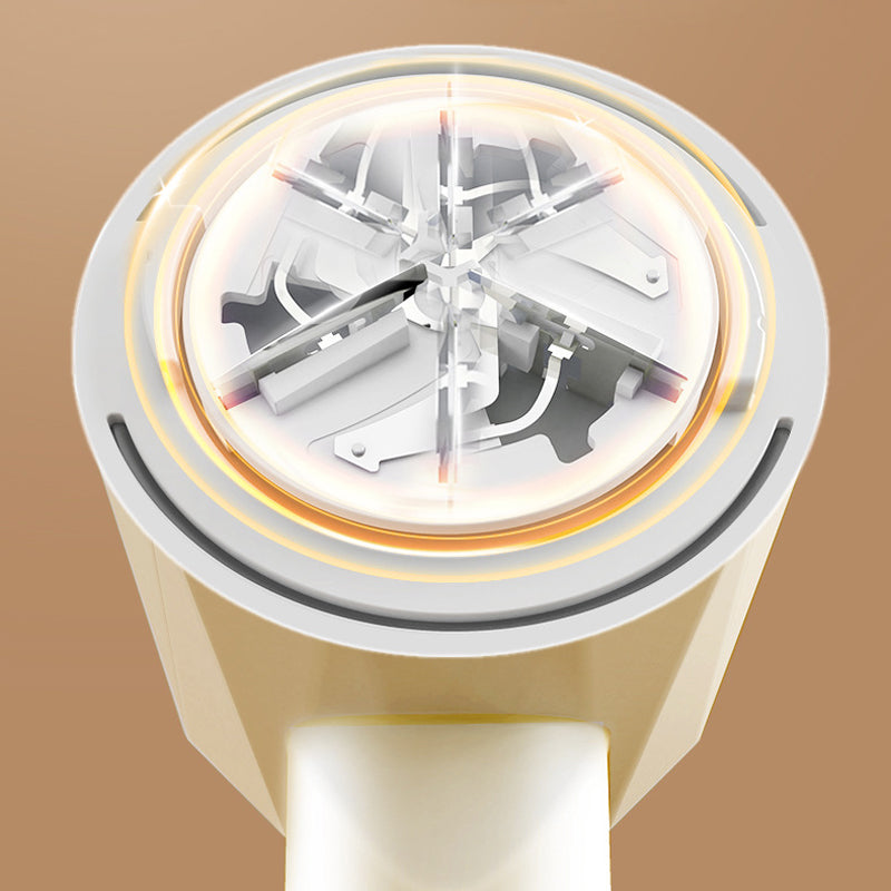 "Intelligent gröngul hårbollstrimmer med digital skärm och rostfritt stålblad för alla tyger."